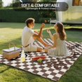 thumbnail image 5 of Fsddascl Brown Gnome Outdoor Rug for Patio/Deck/Porch, Non-Slip Large Area Rug 6 x 9 Ft, Coffee Beans Vintage Plaid Abstract Indoor Outdoor Rugs Washable Area Rugs, Reversible Camping Rug Carpet, 5 of 5