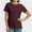 Dark Red, variant on Womens Tops Short Sleeve T-Shirts Fitted Crewneck Tee