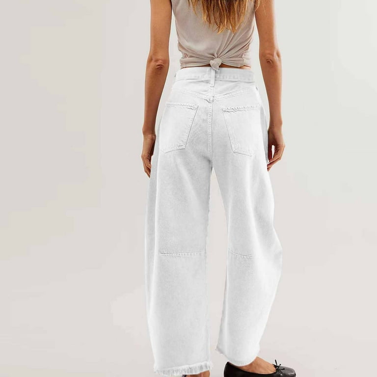 Wide Leg Denim Pants Womens High Waisted Flare Leg Baggy Wide Leg Denim Pants Womens High Waisted Flare Leg Baggy