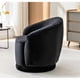 thumbnail image 5 of Silla de barril giratorio de terciopelo de 366 grados, sillón moderno de acento plisado con base resistente y cojín acolchado grueso, 5 of 5