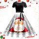 thumbnail image 1 of Vestidos de Mujer Vestido de Fiesta de Noche de Manga Corta Con Estampado Navideño de Los Años 50, 1 of 3