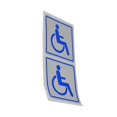 thumbnail image 2 of 1 Pair 100 x 100mm Car Window Bumper Disabled Badge Sticker Decal Double-sided Adhesive Auto Paste, 2 of 5