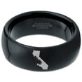 thumbnail image 2 of Tungsten California The Golden State Palm Trees Band Ring 8mm Men Women Comfort Fit Black Dome Polished, 2 of 4