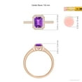 thumbnail image 4 of ANGARA Natural Emerald-Cut Amethyst Engagement Ring with Diamond Halo in 14K Rose Gold for Women (Size-7x5mm) | February Birthstone, Anniversary, Jewelry Gift for Women | Natural Amethyst Ring, 4 of 9