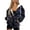 Butterfly Musical Note Violet, variant on Sea Turtle Violet Women's Zip Up Hoodies Comfy Oversized Sweater with Drop Shoulder Drawstring Pockets Sweatshirt for Holiday Gathering, Outdoor Activity, M