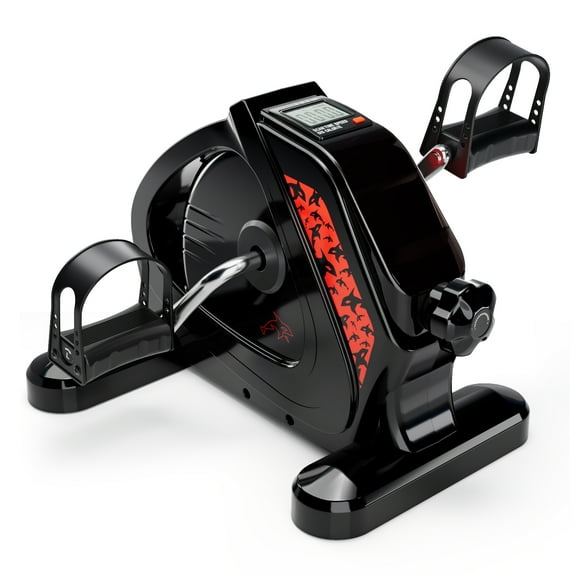 Mini Exercise Bike Under Desk Bike Pedal Exerciser Portable Foot Cycle Arm & Leg Peddler Machine with LCD Screen Displays