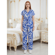 thumbnail image 2 of Conjunto 2 Piezas Estampado Floral, Camisa con Cinturón y Pantalón Amplio, Look Fresco y Elegante para Mujer, 2 of 5