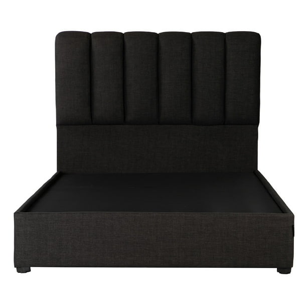 Recámara Matrimonial Kami Negro con Cabecera + Box Base Cama