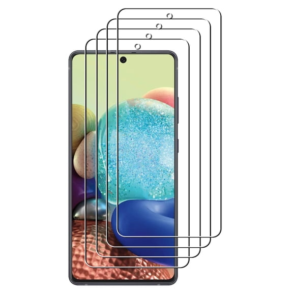 UZWZW  (4 Pack) Tempered Glass HD Clear Screen Protector for Samsung Galaxy A71 5G / A71 5G UW