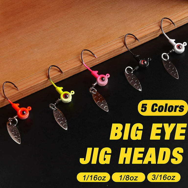 Ghanneey 6Pcs Fishing Jigs Lures Fishing Spinner Baits with Treble Hooks  and Spinner Blade for Bass Trout Crappie for Freshwater or Saltwater