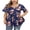 Navy Floral, variant on Plus Size Tops for Women Short Sleeve Buttons Up Blouses Flowy Floral Tunic Tops