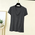 thumbnail image 2 of Thousandth Plus Size T-Shirt for Women Casual Modal Blouses Deep V-Neck Breathable Fitted Trendy Pullover Plain Short Sleeve Basic Slim Fit Tops, 2 of 7