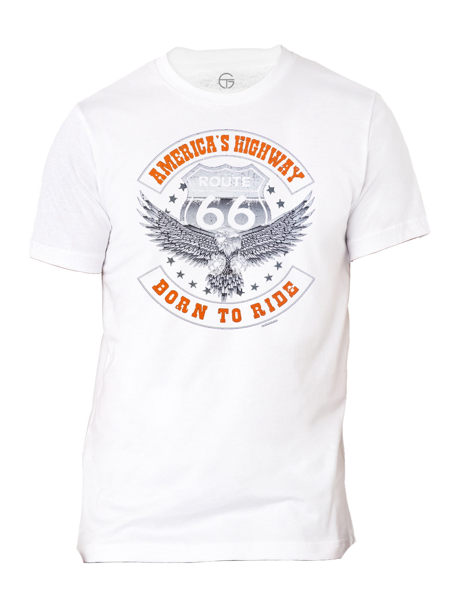 Route 66 Born to Ride Mens Short-Sleeve T-Shirt - White - Small ...