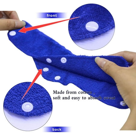 

6 PCS Cotton Reusable Hard Hat Sweatband- Washable Snap on Sweat Band Liner Sweat Absorber Terry Sweatband with Liner Snap Hard Hat Accessories