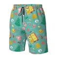 thumbnail image 5 of Kdxio Happy Summer Pattern Mens Casual Shorts - Drawstring Summer Beach Sports Shorts for Men, 5 of 9