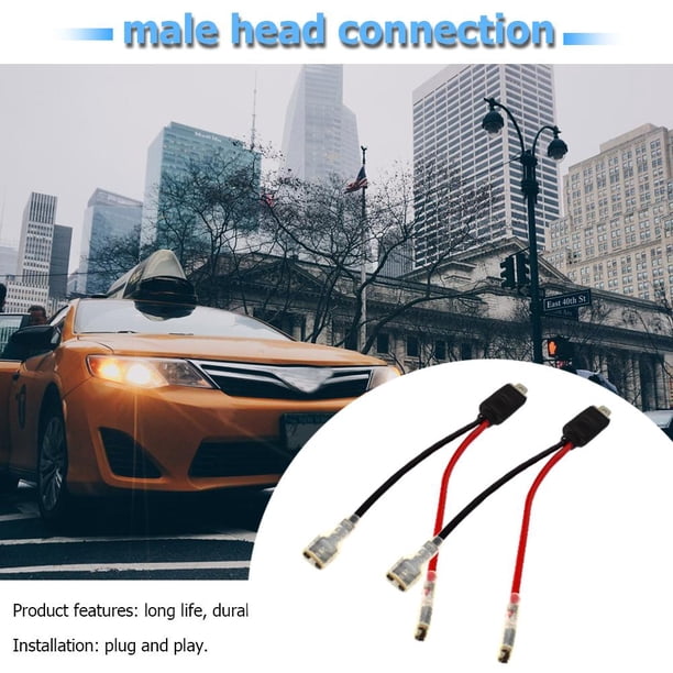 2x H1 LED Arnés de cableado de faros Enchufe macho Cables convertidores de diodo único Ndcxsfigh Accesorios para autos y motos