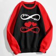 thumbnail image 4 of VALMASS Chandails Surdimensionnés de la Saint-Valentin pour Femmes Manches Raglan Col Rond Hauts Décontractés Amples Imprimés Blouses (L, Noir-C), 4 of 5