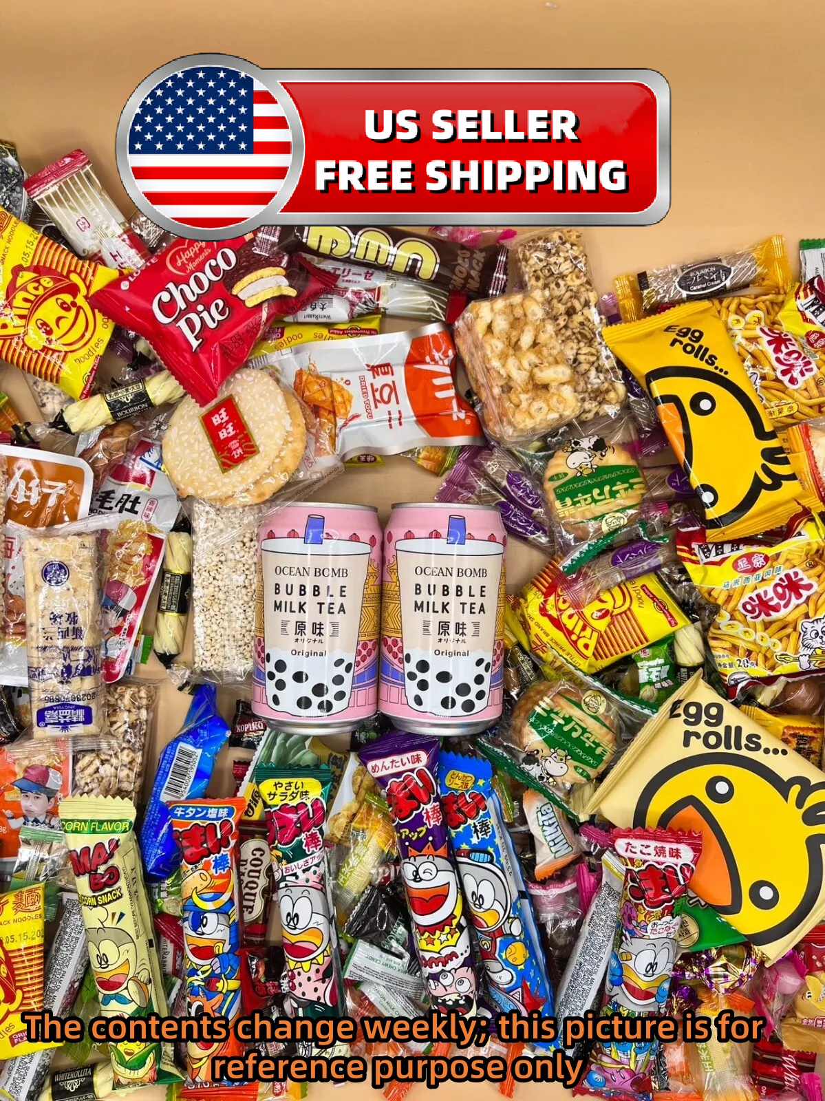20 Pieces + 2 Ramen Asian Sweet & Savory Variety Snack & Candy Sampler Snack Box
