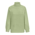 thumbnail image 5 of HAPIMO Women's Long Sleeve Sweater Casual Turtleneck Chunky Knit Loose Oversized Pullover Winter Solid Jumper Tops Teen Girls Clothes Green L, 5 of 6