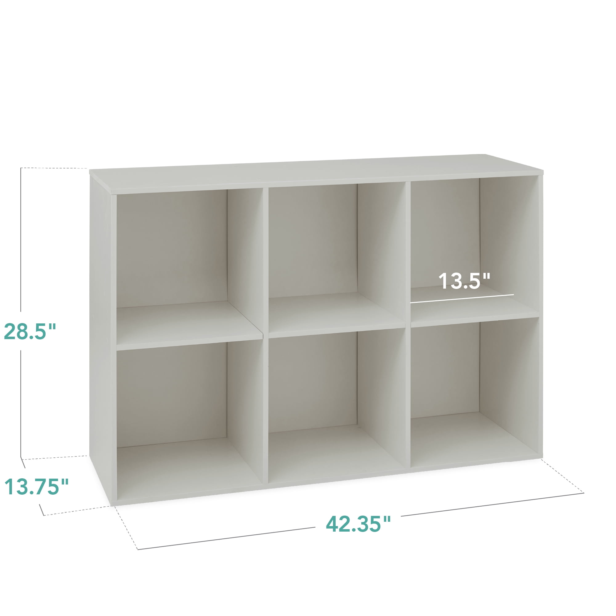 Best Choice Products 6-Cube Bookshelf, 13.5in Display Storage System, Organizer w/ Removable Back Panels - Gray