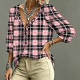 thumbnail image 4 of Womens V Neck 3/4 Sleeve Bohemian Casual Blouses Casual 3/4 Length Sleeve Tops V Neck Top Loose Fit Work Blouses, 4 of 5