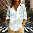 thumbnail image 6 of Craaazy Women's V Neck Long Sleeve Tops Loose Prints Spring Button Shirts Gifts, 6 of 6