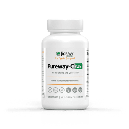Jigsaw Health Pureway-C Plus | Clinically Tested Vitamin C Capsules for Immune Support and Healthy Aging with L-Lysine and Quercifit, 120 Count