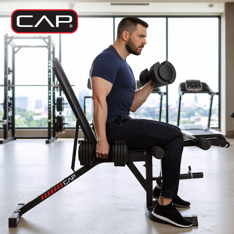 CAP Deluxe Adjustable Weight Bench, Preacher Curl Leg Press photo 6