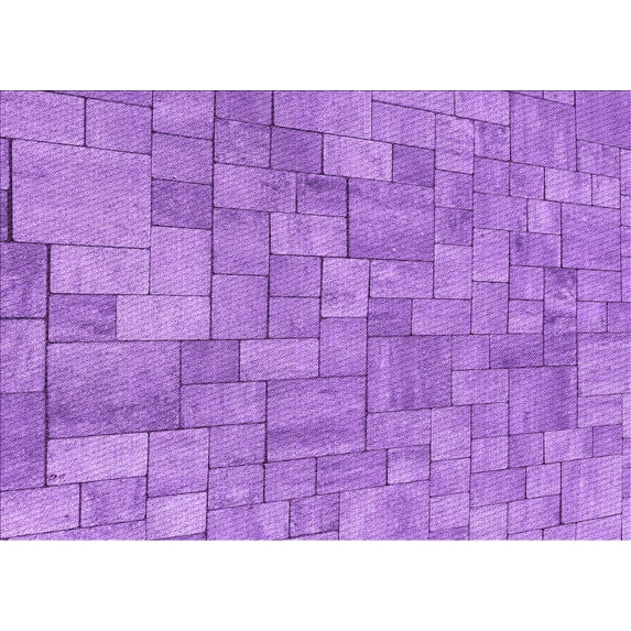 Ahgly Company Machine Washable Indoor Rectangle Transitional Violet Purple Area Rugs, 6' x 9'