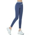 thumbnail image 6 of HJYCHN Women's Color Block High Waist Performance Yoga Pants for Sports Running and Athletic Fitness Training Blue S, 6 of 9
