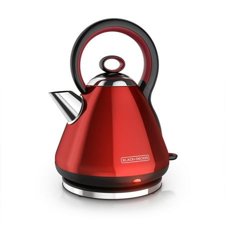 BLACK+DECKER 1.7L Stainless Steel Electric Cordless Kettle, Red,