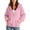 Pink, variant on QQZ 2026 Fall Winter Wrap V Neck Pullover Hoodies For Women, Loose Sweatshirt For Women, Comfy Hoodies For Women With Kangaroo Pocket
