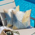 thumbnail image 4 of Throw Pillow Covers, Yellow Blue Grey Palm Leaves 24x24 Pillow Covers for Couch/Sofa/Bed, Summer Tropical Plants Botanical Decorative Square Linen Cushion Pillowcase for Home Decor, 4 of 9