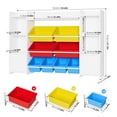 thumbnail image 7 of Homfa Kids Toy Storage Organizer Shelf with 8 Cube Storage Bins, White Kids Bookcase, Wood Toy Boxes for Playroom, White/ Primary, 7 of 7