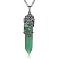 thumbnail image 1 of Collier En Cristal Vintage (vert) Fleur Enveloppe De Pierres Prcieuses De Gurison Spirituelle Collier Pendentif En Cristal Bijoux, 1 of 5