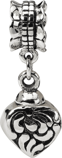 Solid 925 Sterling Silver Love Vase Charm Bead