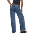 thumbnail image 4 of Forever 21 Women's No Waist Wide Leg Denim Pants, Stretch Cotton Blend Jeans, Mid Rise Casual Everyday Denim Style, Medium Acid Wash, Blue, 00-18, 4 of 6