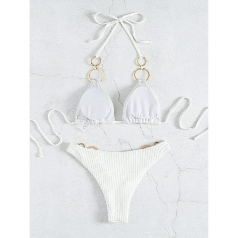 Bikini Set for Women Circle Lace Comfortable Beach Soft Cute Tankini Tops  Elegant Beachwear Tops Bottoms Fashion Swimwear