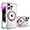 Pink, variant on Magnetic Series Designed for iPhone Case[Compatible with MagSafe][Military Drop&Camera Lens Protection] Crystal Clear Plated Rotatable Ring Holder Stand Cover (Silver,iPhone 13 Pro)