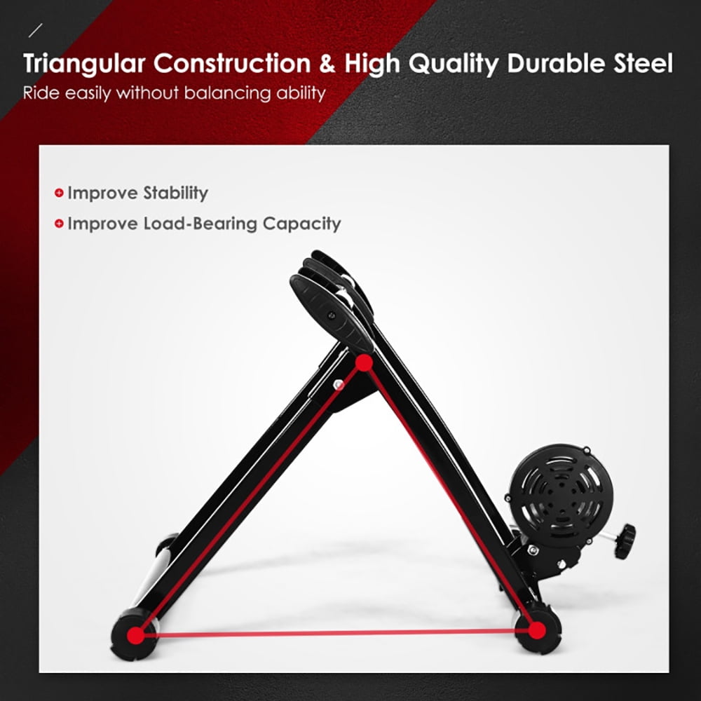 Topcobe Portable Folding Steel Bicycle Indoor Exercise Training Stand, Indoor Cycling Stationary Bike for Home Gym Cardio