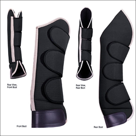 Weaver Full Size Med Horse Shipping Boots Set Of 4 Synthetic Fleece Liner Black