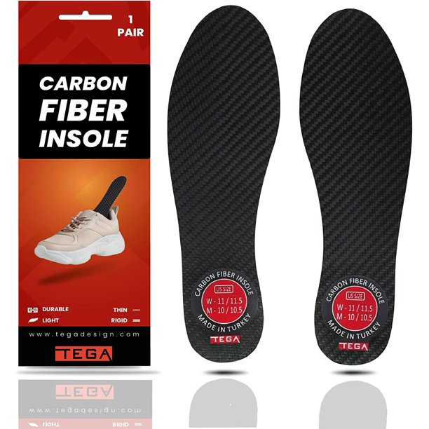 TEGA Carbon Fiber Insole (1 Pair) for Turf Toe, Foot Fractures, Hallux Rigidus and Limitus