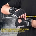 thumbnail image 4 of Guantes de Gym con Muñequeras， Guantes Gimnasio para Hombres y Mujeres Anti-Derrapantes sin Dedos con Soporte para la Muñeca, Ejercicios, Crossfit, Entrenamiento Cruzado de Gimnasia, 4 of 5