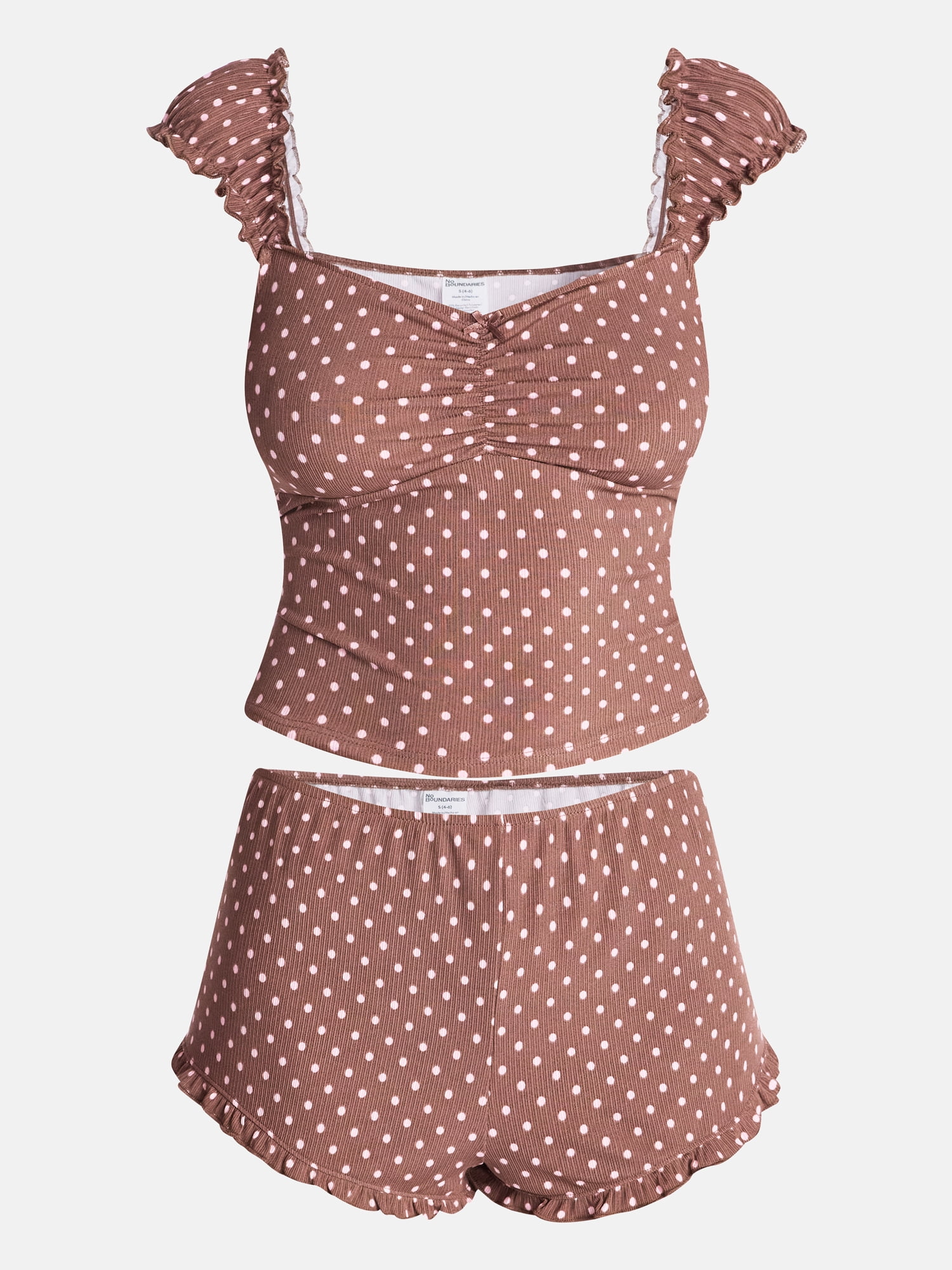 No Boundaries Cap Sleeve Top and Shorts Sleep Set, 2-Piece, Women's XS-XXL