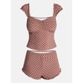 thumbnail image 5 of No Boundaries Cap Sleeve Top and Shorts Sleep Set, 2-Piece, Women's XS-XXL, 5 of 5