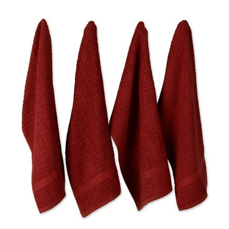 

15 x 26 in. Solid Vintage Red Waffle Terry Dishtowel - Set of 4
