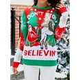thumbnail image 4 of Ugly Christmas Sweater for Women Cartoon Print Loose Knitwear Long Sleeve Round Neck Pullover, 4 of 6