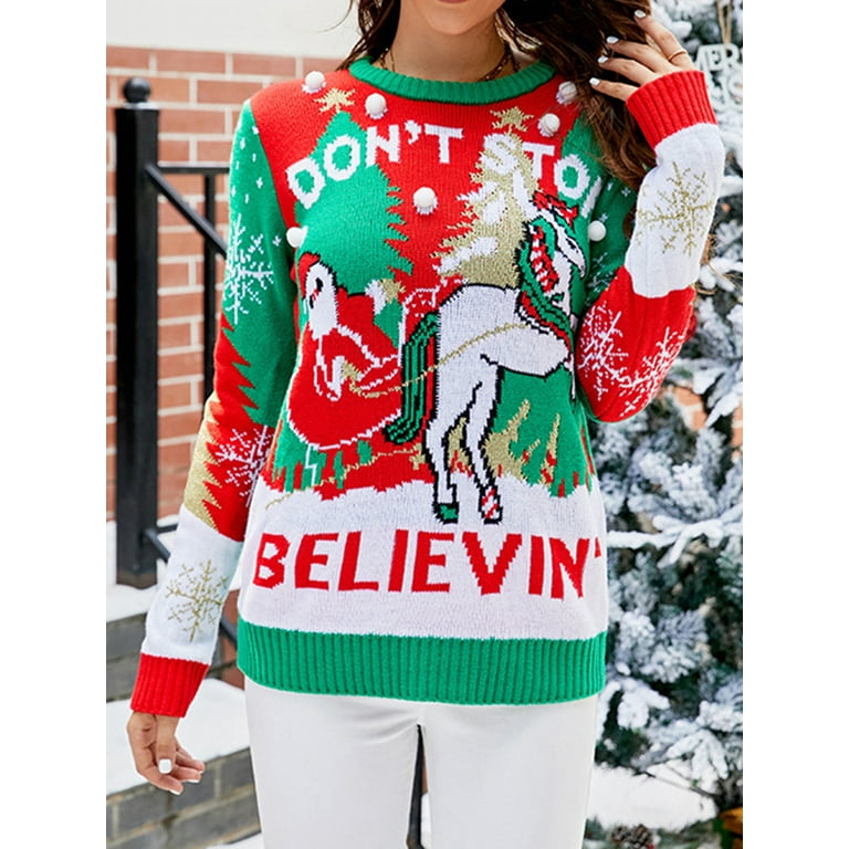 Believe unicorn 2025 sweater walmart