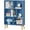 Blue, variant on YAHARBO Small Walnut Narrow Bookshelf,5 Tier Modern Bookcase with Legs,Bookshelves Wood Storage Shelf,Rustic Book Shelves Cube Organizer,Display Bookcase