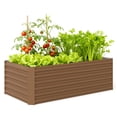 thumbnail image 1 of Outsunny Galvanized Raised Garden Bed, 6' x 3' x 2' Planter Box, Brown, 1 of 10